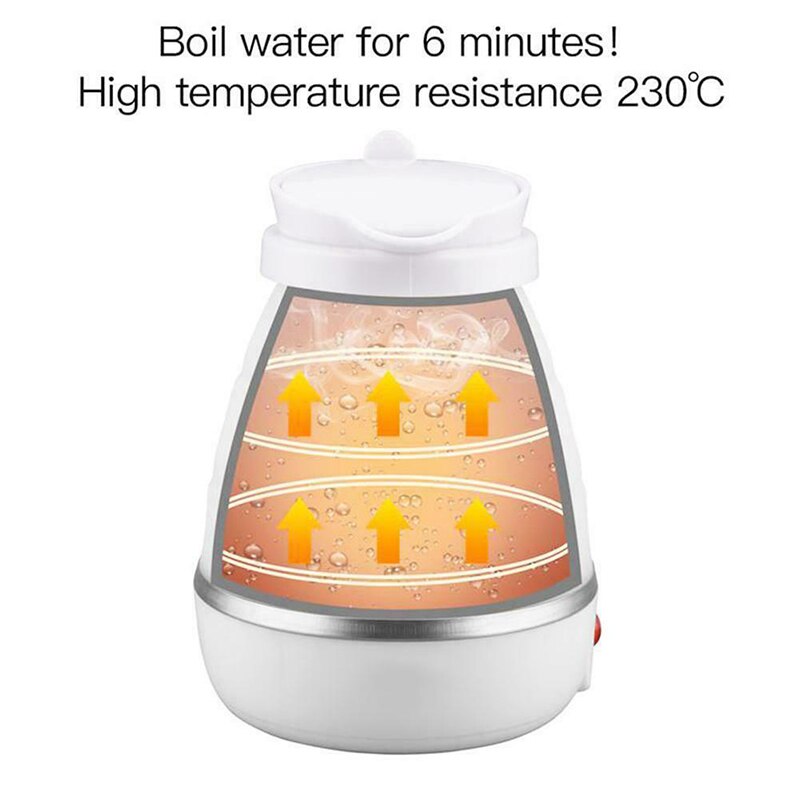 Opvouwbare Waterkoker Reizen Draagbare Ketel Met Siliconen Isolatie Verwarming Ketel Thee Pot 20 Oz Voor Camping Wit