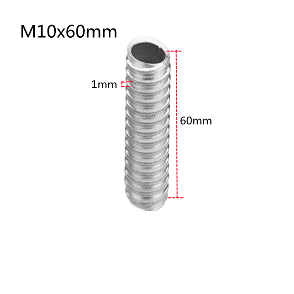 Tubo de diente hueco M10, rosca interna, tuerca de tornillo hueca, tapa de lámpara, varilla de conexión de araña, accesorios de iluminación de Base fija, 10 Uds.: M20