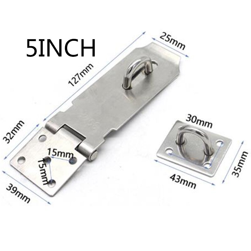 Hasp And Staple Gate Door Shed Latch Lock For Padlock Stainless-steel Durable