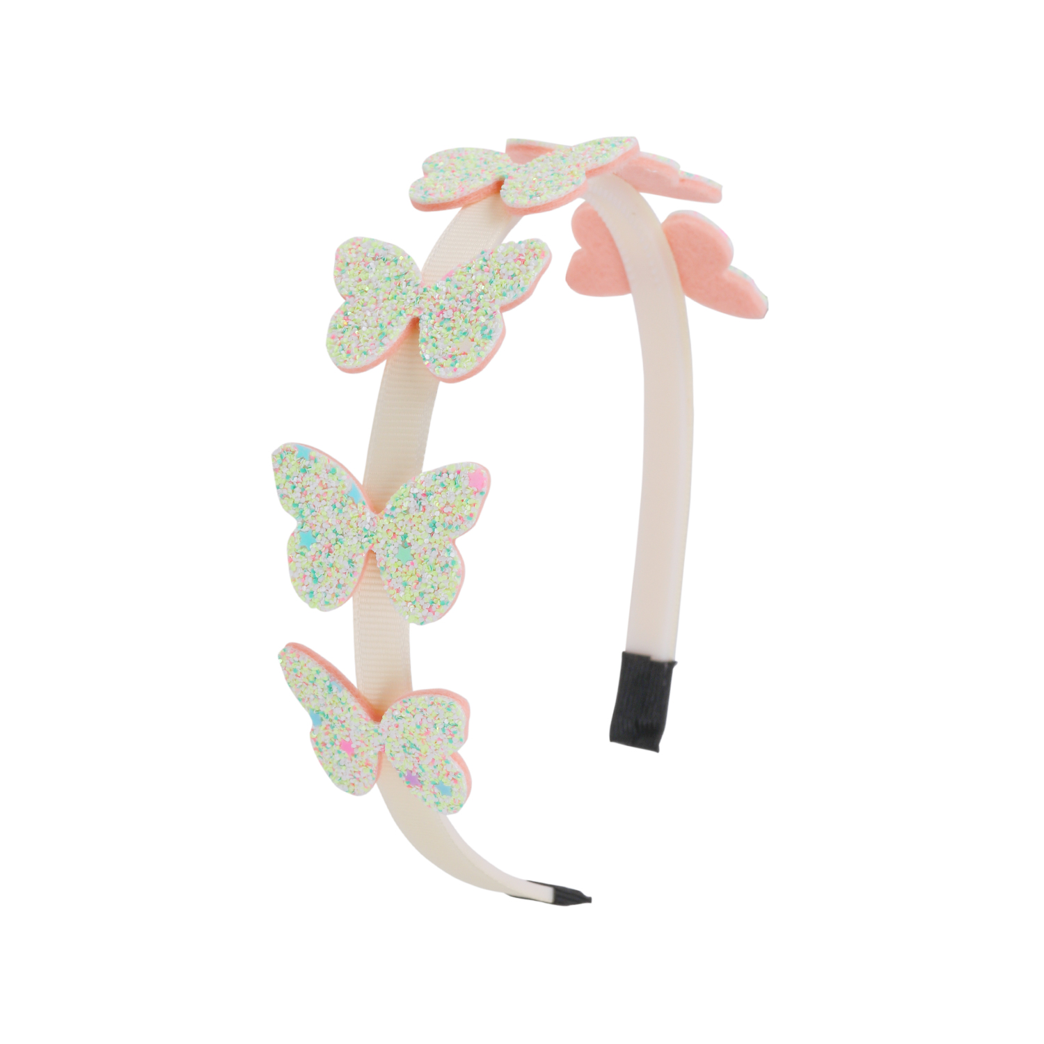 Diademas de mariposa para niñas, diadema brillante con forma de mariposa, diademas con dientes de plástico, accesorios para el cabello para niñas y niños: Rojo