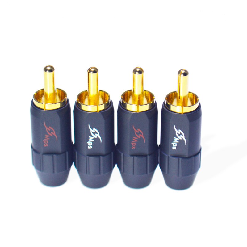 MPS Fish-4B HiFi Copper RCA Plug 24K Gold Plated Audio Double Lotus adapter Plug head Adapter for Speaker Cable Amplifiers