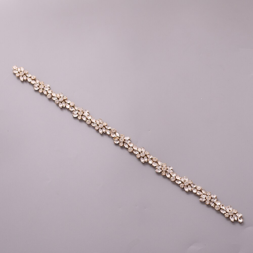 TRiXY S437-G cinturones de diamantes de imitación dorados para mujer, cinturón de cinta nupcial, cinturón de cintura nupcial, joyería, cinturón decorativo, cinturón de faja para chica: applique