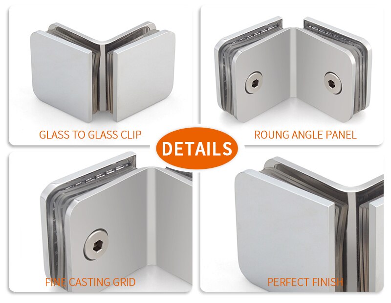 Brass Glass to Glass Shower Glass Door Clamp