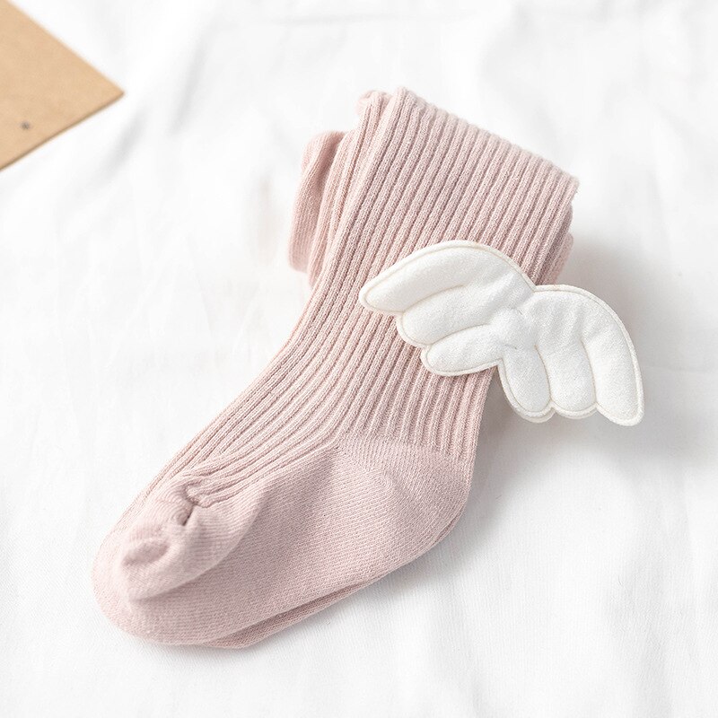 Cute Angel Wings Baby Tigths Toddler Kids Soft Cotton Tights Autumn Winter Warm Stockings Solid Color Girls Pantyhose