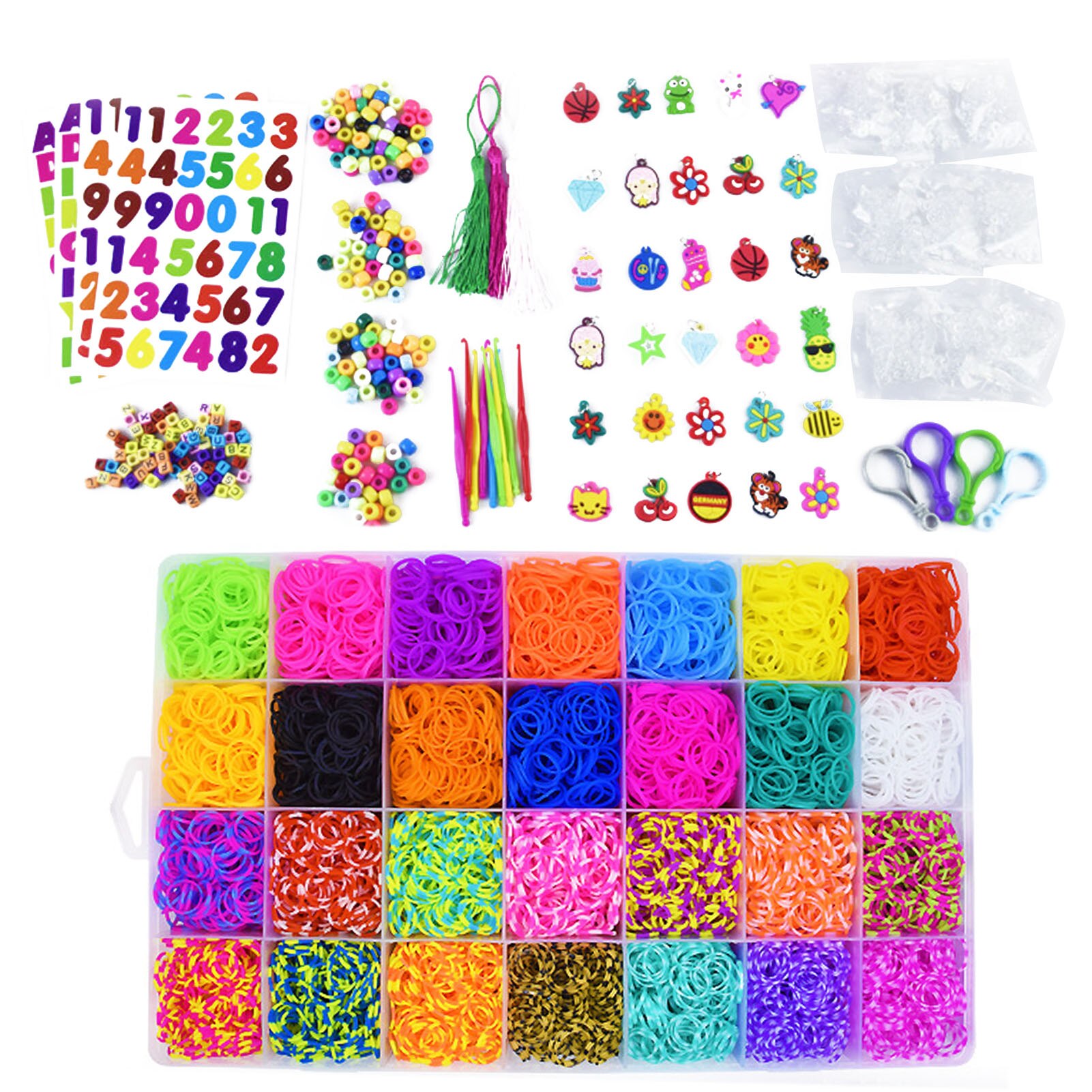 Kleurrijke Hand-Gebreide Set Premium Elastiekjes Voor Armband Maken Kit Diy Band Armband Mega Refill Geweven Armband Meisjes