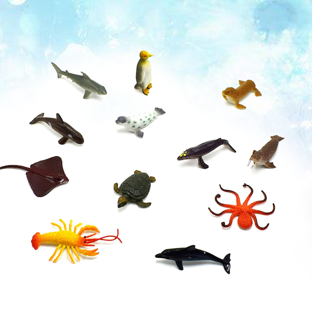 12Pcs Kognitiven Realistische Lebendige Lebensechte Ozean Tier Figuren Spielset für Kinder