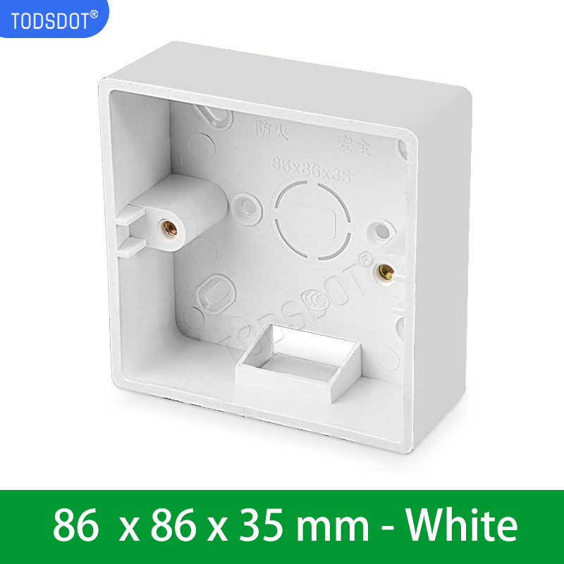 Switch Socket Box 4 Color 86 Type 35 | 40 | 50 mm, Premium Wall Surface Junction Box, On-Wall Mount White | Black | Grey | Gold: army green