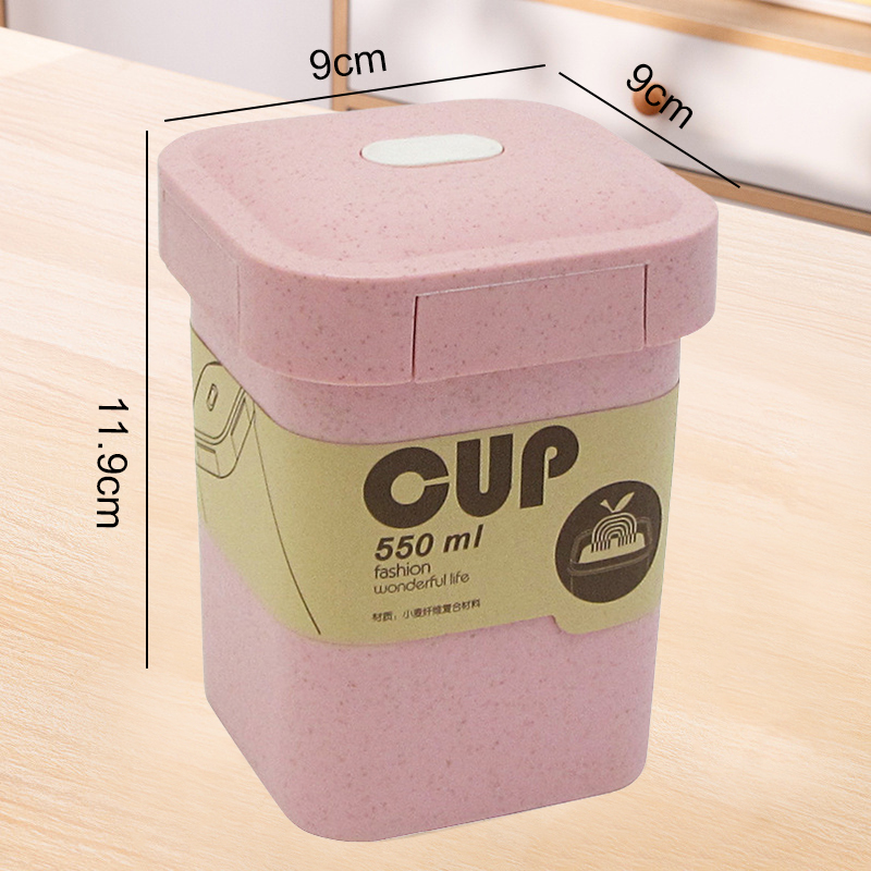 3 Lagen Lunchbox 900Ml Draagbare Tarwe Stro Bento Boxs Magnetron Dinnerwaer Foos Opslag School Kantoor Voedsel Container: Pink2