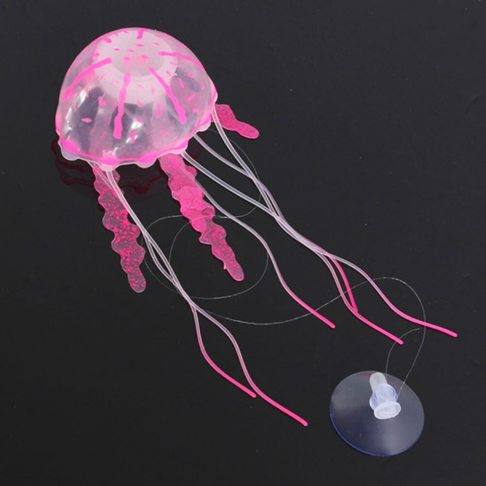 Artificial Jellyfish Lifelike Silicone Aquarium Vivid Luminous Decoration Water Tank Safe