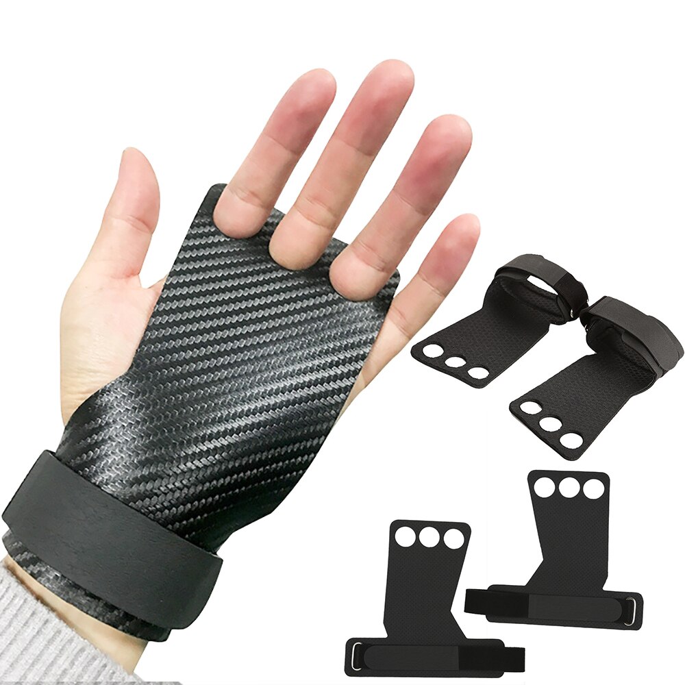 1 Pair Carbon Gymnastics Hand Grips Weightlifting Workout Gym Gloves Palm Protection for Kettlebell Pull-ups Gymnastic Grip