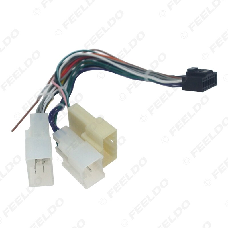 FEELDO 16P Car Head Unit Wire Harness Adapter For Toyota OEM Car Radio Harness With 3-Terminal #FD2771