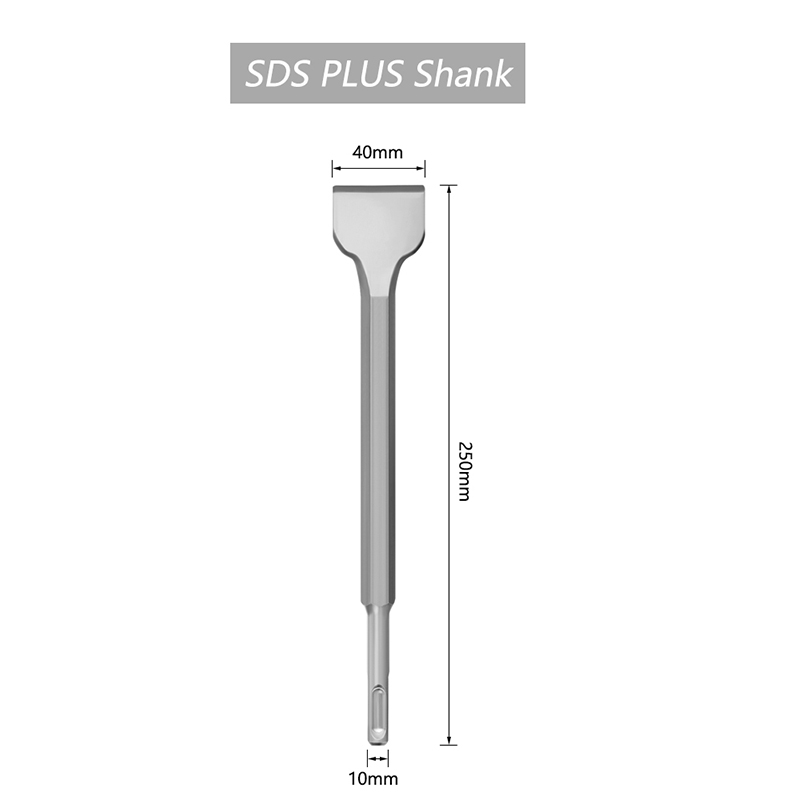 Sds Plus Tegel Beitel 1Pc 250Mm Elektrische Hamer Beitel Wees Platte Grote Platte Haak Beitel Door Muur Twist boor: 10X250X40mm