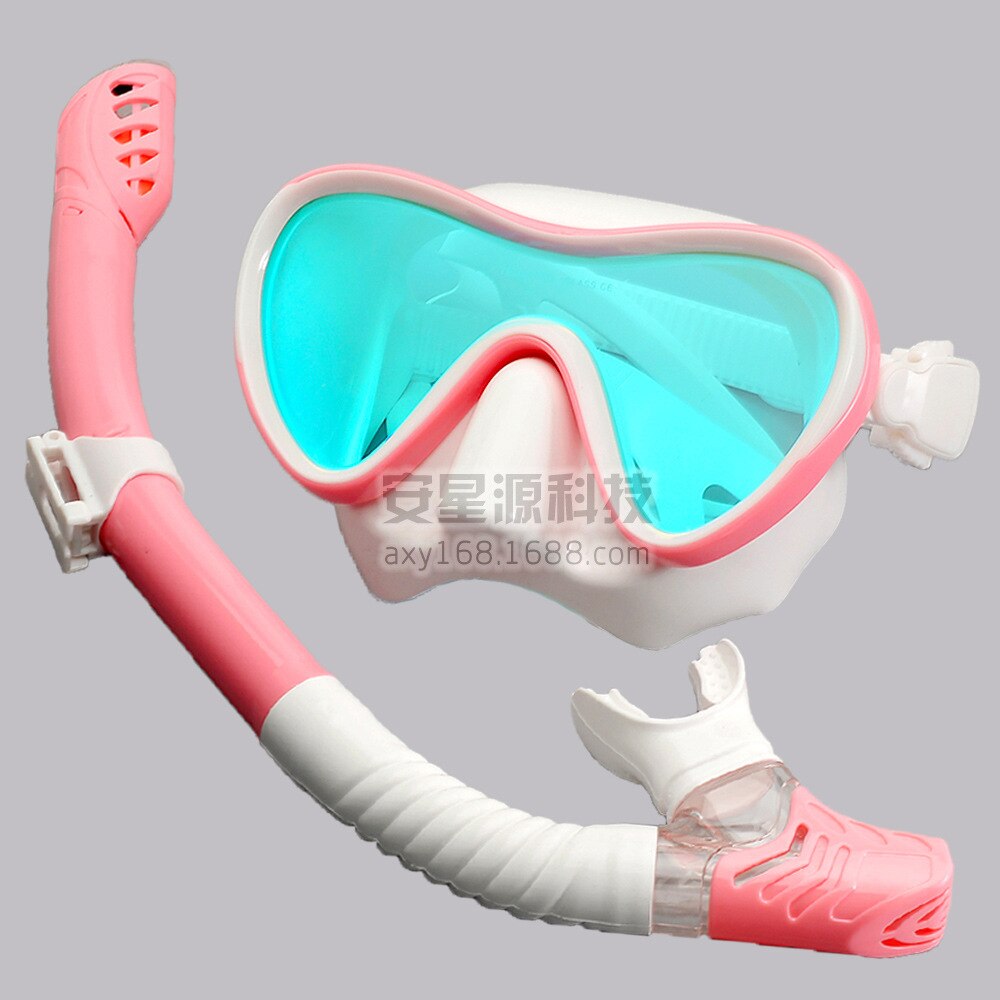 Underwater Anti-Fog Scuba Diving Goggles Mask Swimming Goggles Snorkling Diving Mask Adult Plating Breath Tube Set: Pink White Green