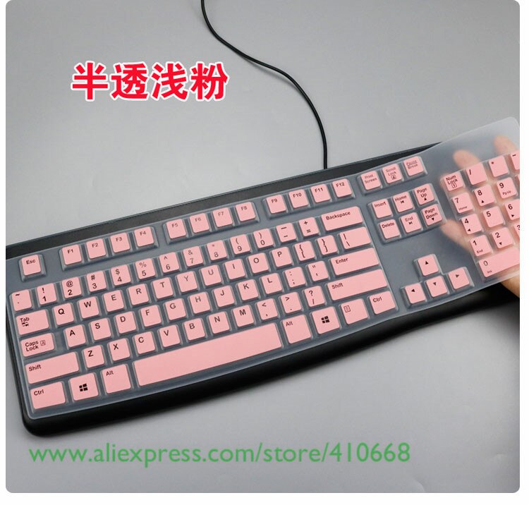 Wasserdichte Silikon Schreibtisch Tastatur Abdeckung Schutz Haut Für Logitech MK120 K120 Computer Staub Abdeckung Film: Rosa