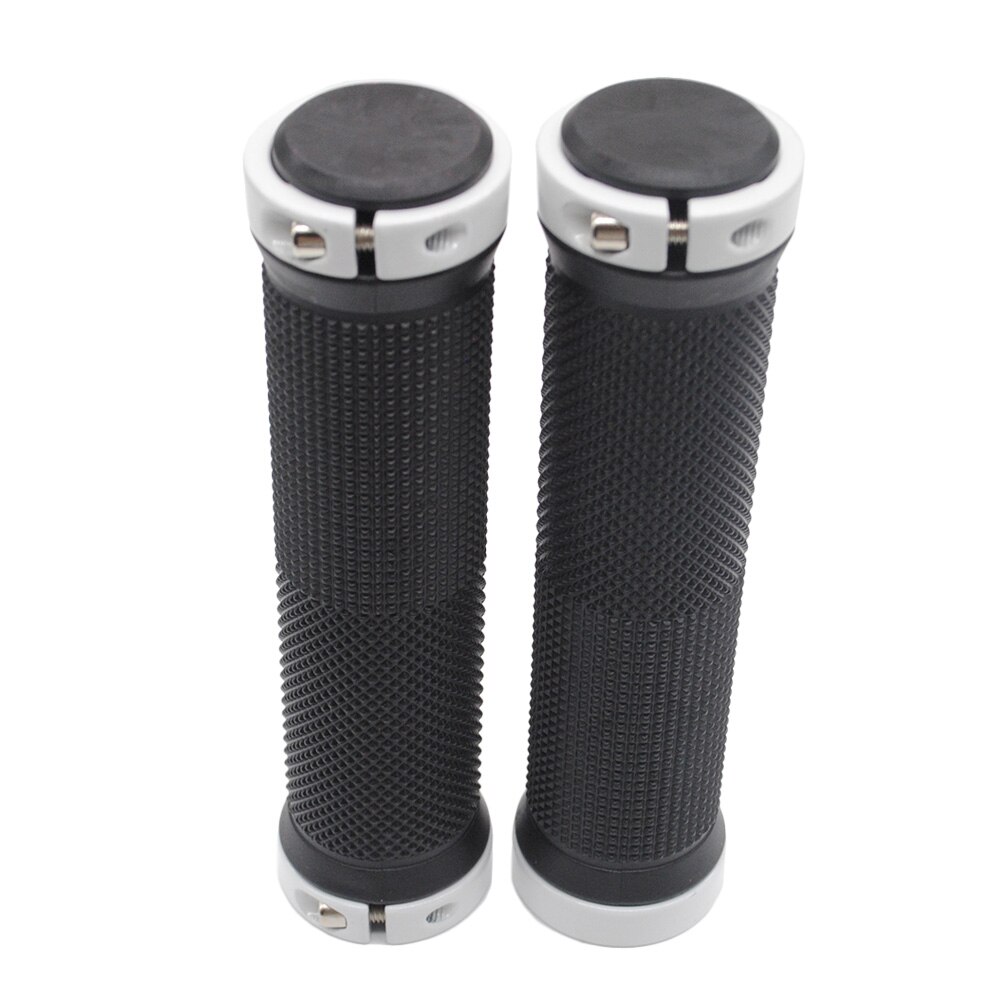 Lock-on Grips Fixed Gear Fixie Grips End knock off Mountain Bike Grips Rubber Lock On Handlebars: White