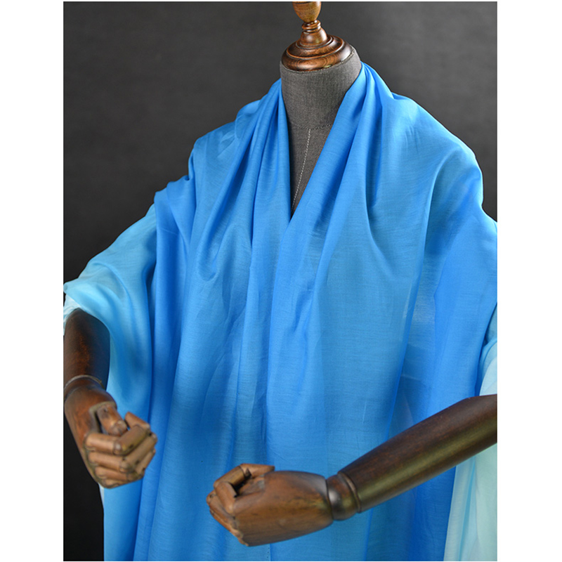 custom 18 Summer Gradually Changing Color 60%Silk 40%Cotton Fabric For Women Dress 140cm wide cloth DIY Sewing