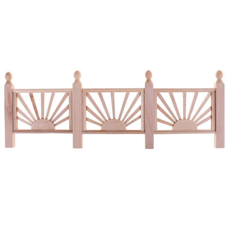 1:12 Doll House Miniature Wooden Guardrail Balustrade Mini Balcony Fence