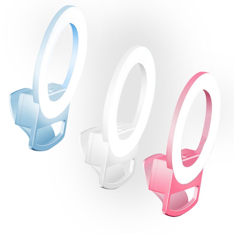 Universale Selfie portato Anello di Luce del veloce Portatile Del Telefono mobile Selfie Lampada Anello Luminoso Lente clip di Bellezza Luce di Riempimento Lampade