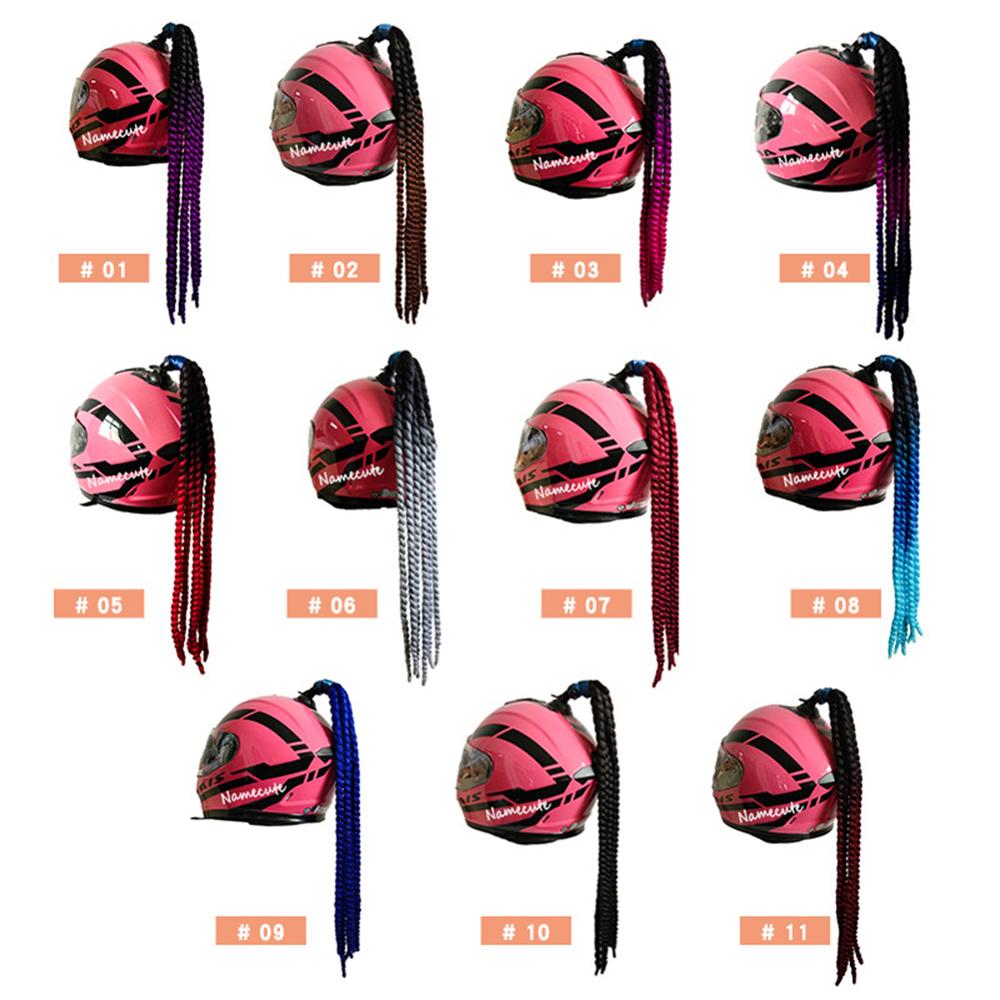 Casco para motocicleta, trenza con ventosa, trenza de cola de caballo, trenza todoterreno, casco de trenza sucia para motocicleta, decoración estilo punk Twist hairstyle