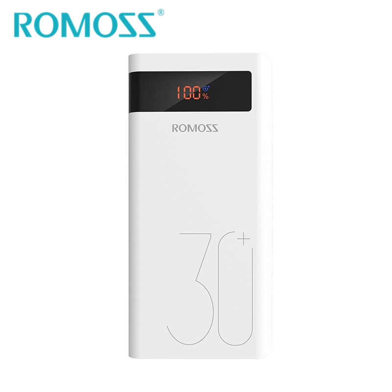 ROMOSS Sense8P + Power Bank 30000mAh 18W QC3.0 Batterie Backup Power Unterstützung USB Typ-c Zwei- weg Quick Charge 3,0 + LED Display