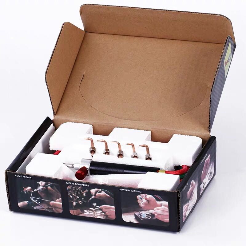 Soldering Cutting Torch Mini Welding tool Little Smith Gas Torch Jewelry Tools 1 Set with 5 Tips Connetor with Oxygen butane
