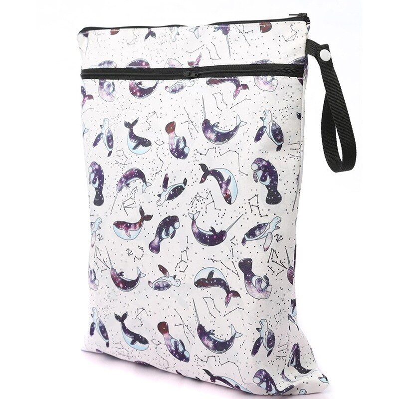 Baby Luier Wandelwagen Opknoping Luiertas Pul Reizen 41X33 Cm Dubbele Rits Waterdichte Dieren Gedrukt Opbergtas: Style 2