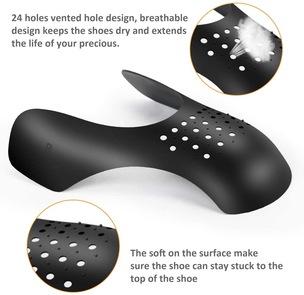 Protector antiarrugas lavable para zapatillas de deporte, Protector de flexión, soporte para la puntera, ensanchador de zapatos, 2 pares