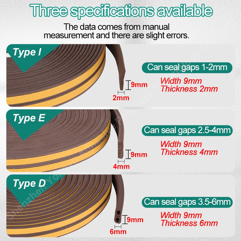 Doors Windows Seal Strip,Self Adhesive Foam Window Seal Strip for Doors and Windows Soundproofing Weatherstrip Gap Blocker