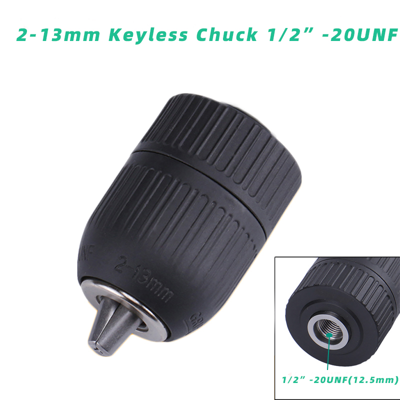 Drill Chuck &amp; Drill Chuck Adapter Convert Impact Wrench Into Electric Drill - 1/2"-20UNF &amp; 3/8"-24UNF Thread 3 Jaw Chuck: 20 UNF 2-13mm-F