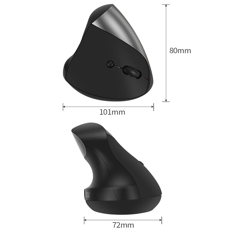 SeenDa 6 Buttons Wireless Mouse Vertical 2.4G Wireless Mouse High Precision Ergonomic Optical Mice with Adjustable DPI