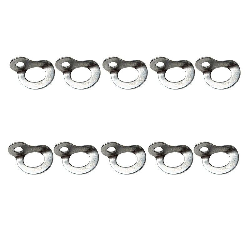 10 Pcs Bolt Hangers Lightweight M10 25KN Stainless Steel Bolt Hanger for Belay Rescue Rigging Work Climbing Mountaineer