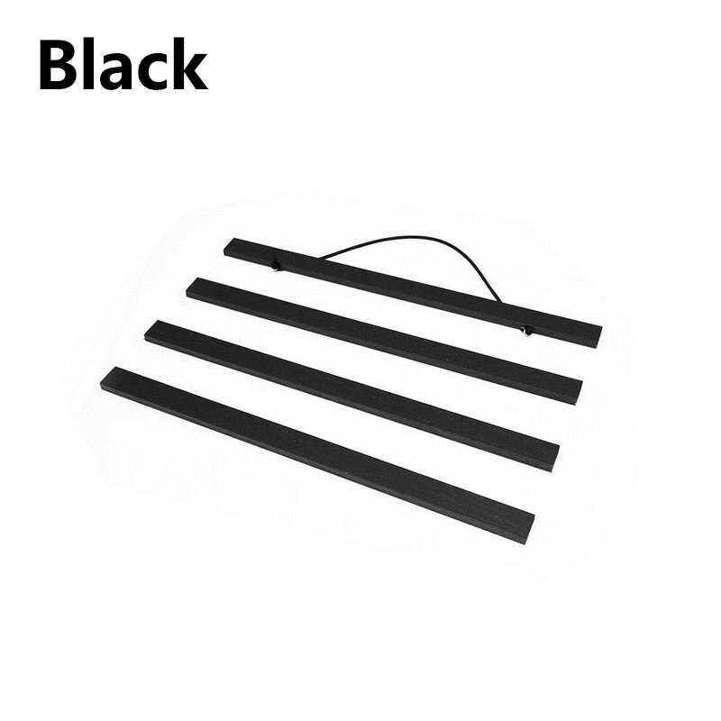 21-50cm Magnetic Wooden Photo Frame Scroll Print / Poster / Picture Hanger DIY Photo Poster Painting Wooden Hanging Home Decor: Black / 40cm