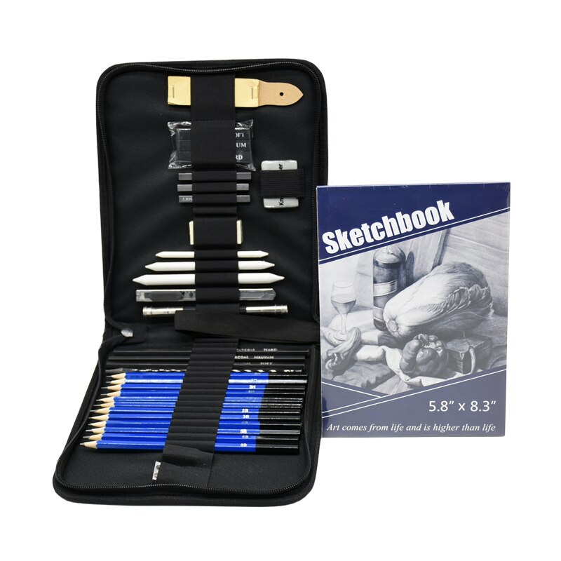 1 set Sketch pencil set charcoal full set of student entry tools painting beginner sketch pen art supplies: Default Title