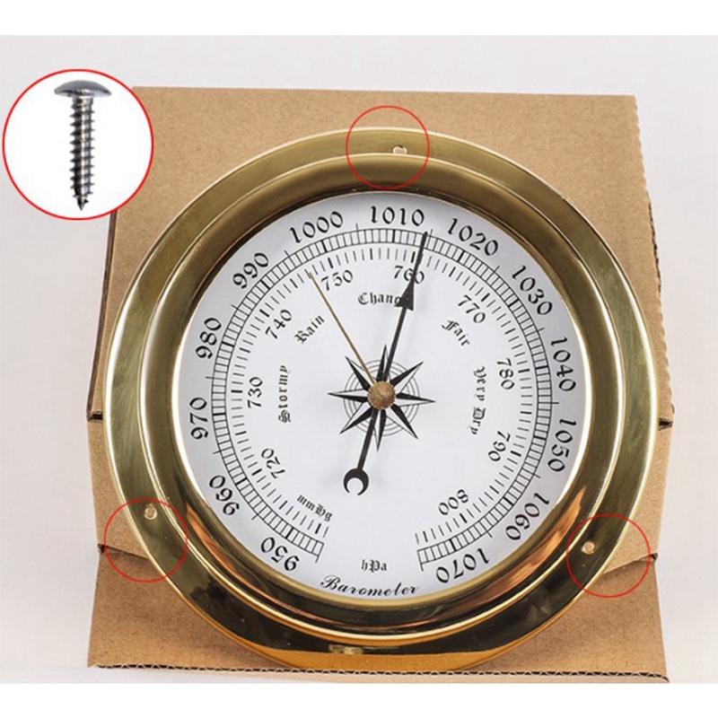 GTBL 145Mm Brass Case Shell Weather Station Barometer Wall Hanging Boat Using Barometer, Wall Mounted Barometer