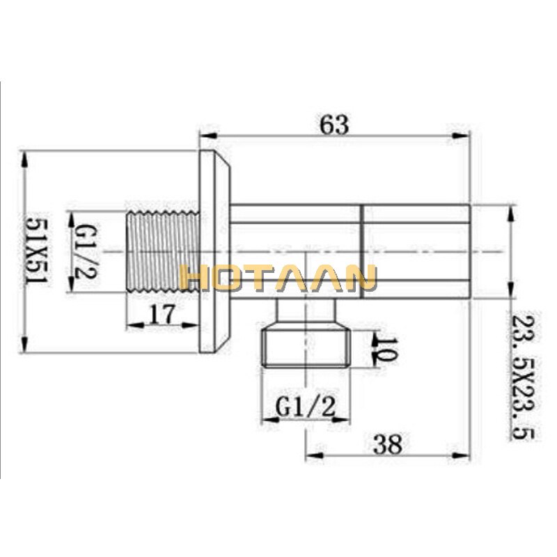 ,Bathroom copper mixing triangle valve, toilet triangle valve, basin control valve,YT-5125
