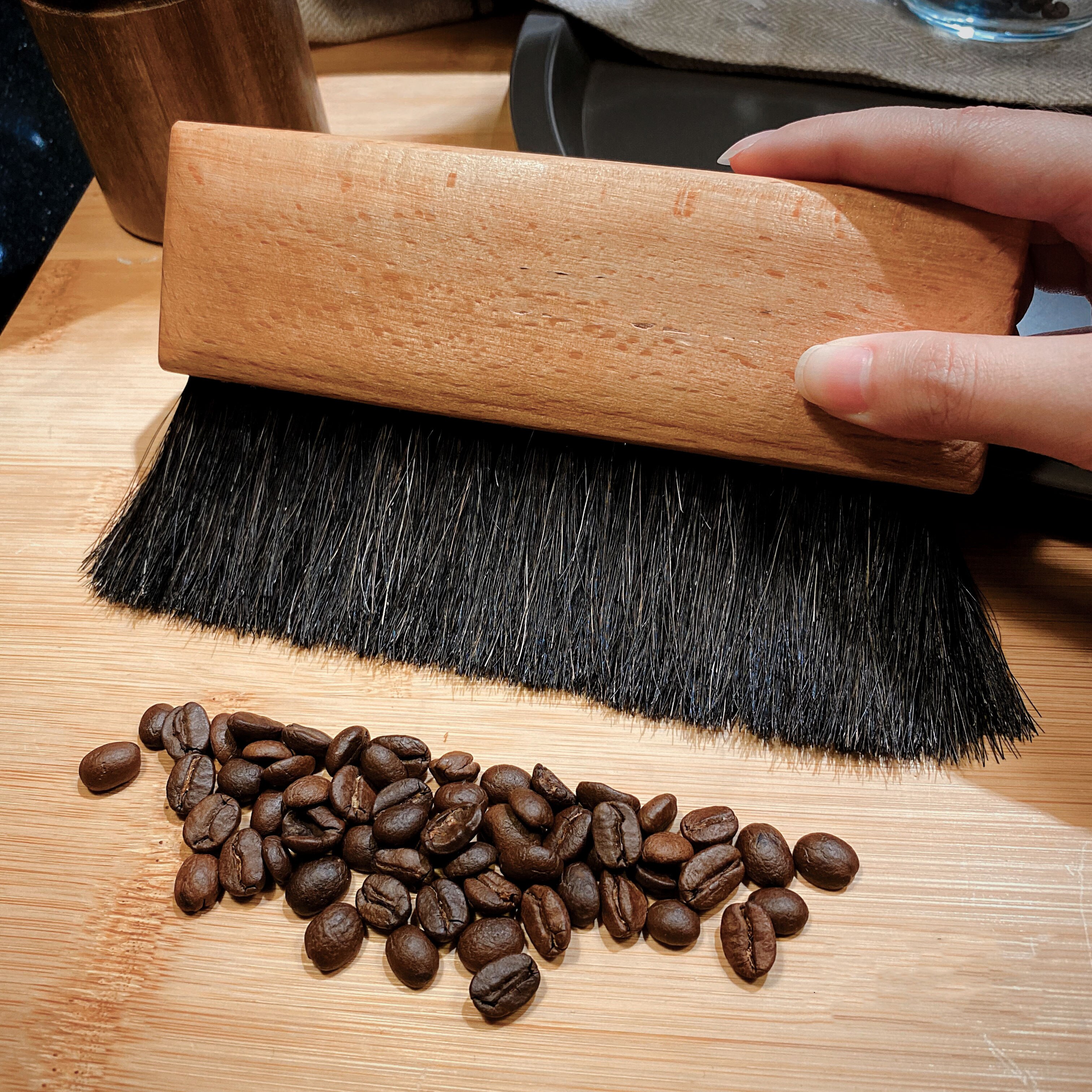 Koffie Bar Borstel Met Paardenhaar Borstel Desktop Brush Cleaner Tool Voor Barista Home Keuken