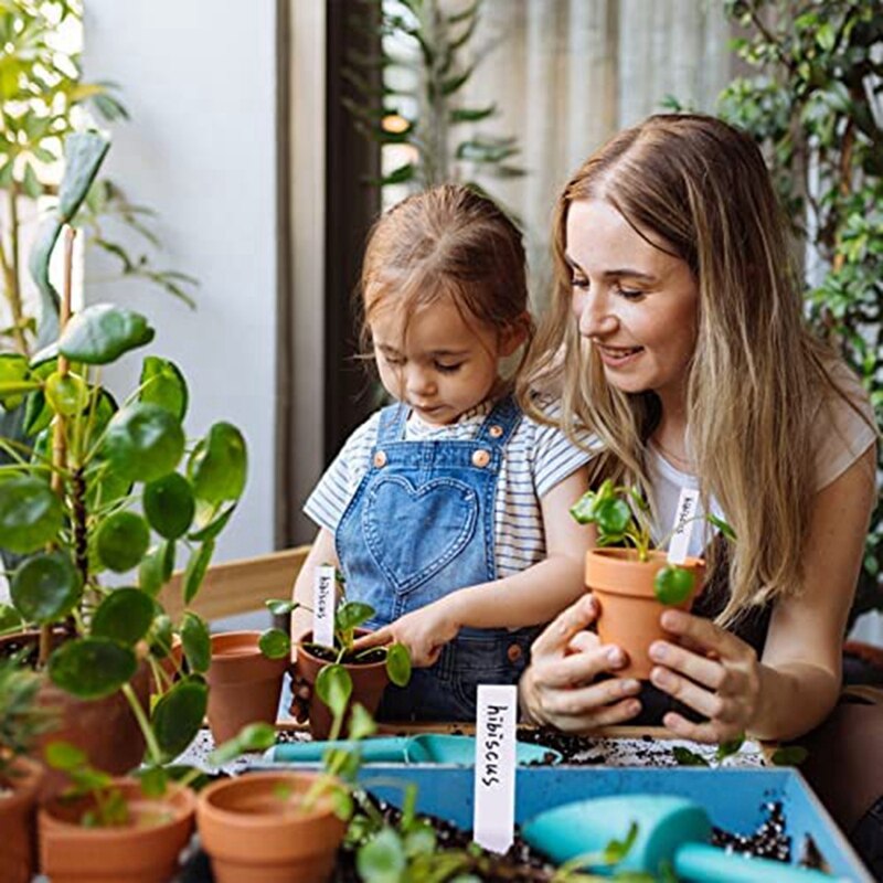 Etichette per piante da giardino in plastica etichette per piante da appartamento impermeabili per semi marcatori per interni in vaso per stoccaggio di erbe tutto'aperto