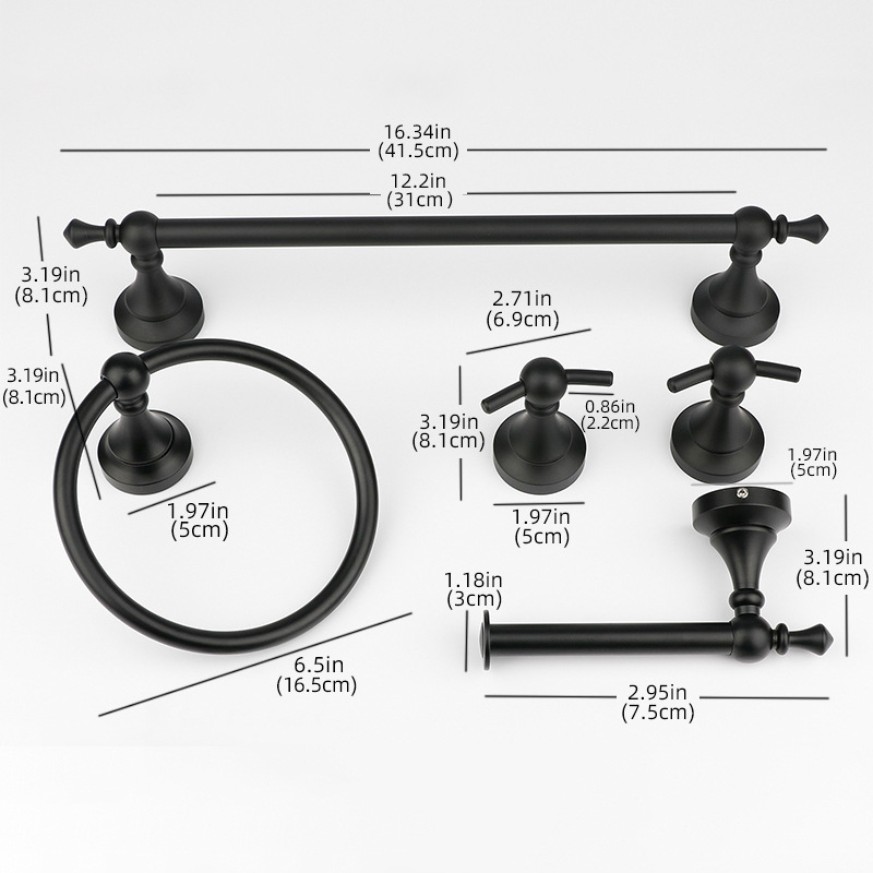 Accessori per il bagno neri opachi impostato di ferramenta per montaggio a parete in lega di alluminio portasciugamani portasciugamani portarotolo di carta igienica gancio per accappatoio: giallo