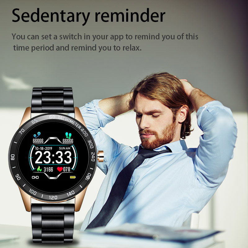 LIGE ceinture en acier montre intelligente hommes fréquence cardiaque pression artérielle surveillance de la santé Sport étanche Sport Smartwatch Fitness Tracker