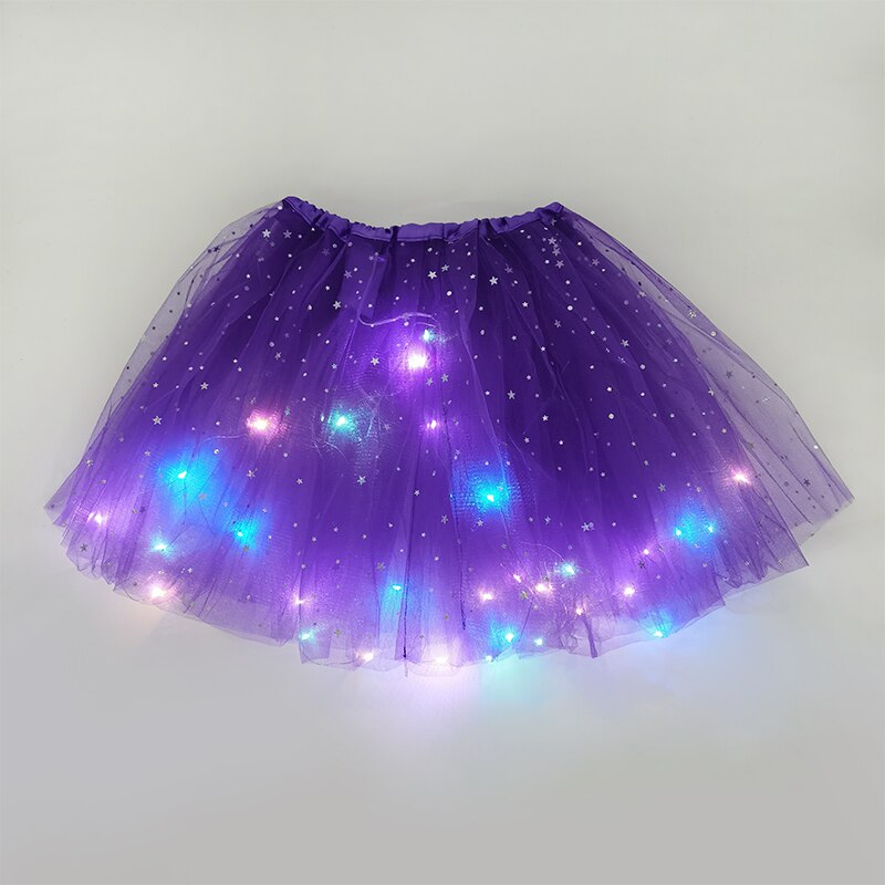 LED świecące światło spódnica z tiulu dorosłych dzieci dziewczyny księżniczka Tutu spódnica dzieci tkaniny Party taniec minispódniczka kostium ubrania Cosplay: B16-28x40cm