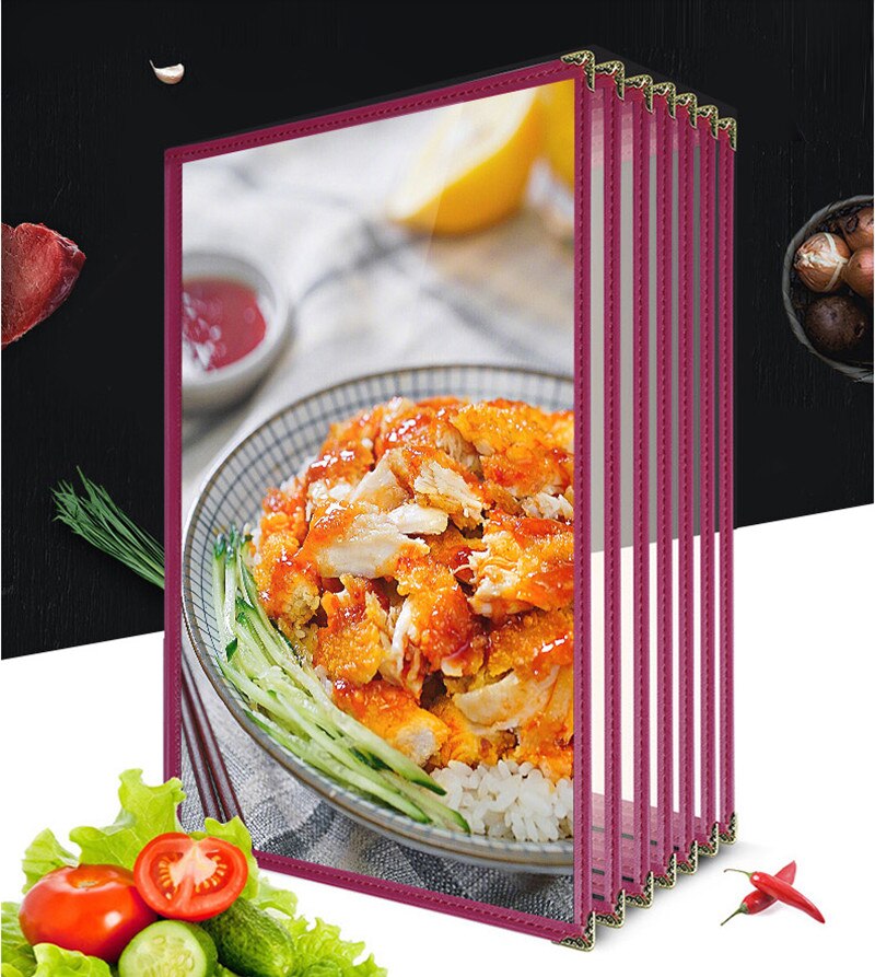 A4 Menu Cover Books 8.5&quot;x11&quot; Single Page 2 View Restaurant Cafe Recipe Menu Holder Covers Frames