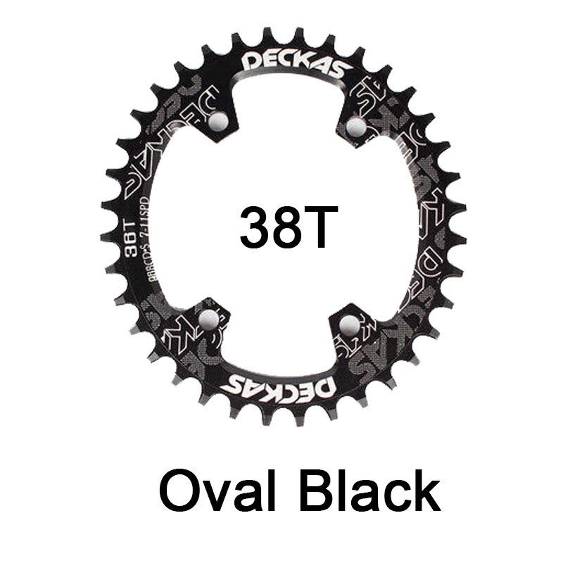 JIANKUN IXF Crankset MTB 104BCD Chainring 170mm Mountain Bike Road Bicycle Chain Ring Cycle Crank Set Screw Bottom Bracket BB: Oval 38T Black