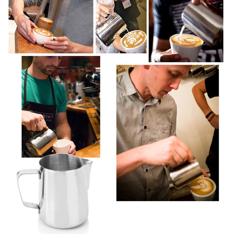 Fonkelende Roestvrij Staal Koffie Pot Met Verdikte Handheld Voor Tekening Bloemen Op De Beker Yu-Home