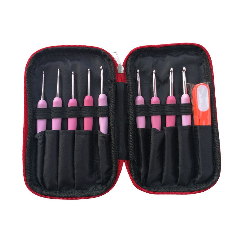 16Pcs Crochet Hooks Needles Stitches Knitting Kit Craft Case Wool Crocheted Set Weaving Tools Embroidery Knitting Sewing Tools: 9 pcs B