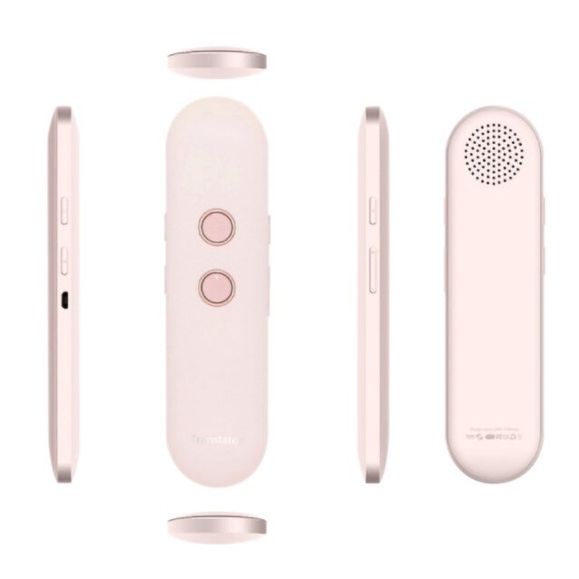 Anjielosmart T4 Multi Languages Portable Voice Translator Smart Real Time Instant 2 Way Foreign Language Poket Translator Device: pink