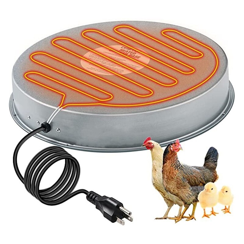 Metal Poultry Founts Water Heater Poultry Waterer Heated Base for Farm Feeder
