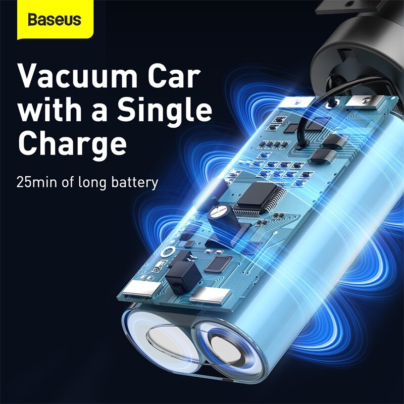 Baseus-aspiradora portátil con USB, aspiradora de mano con filtro HEPA, silencioso, lavable, 4000Pa, minidiseño para limpieza de coche y PC
