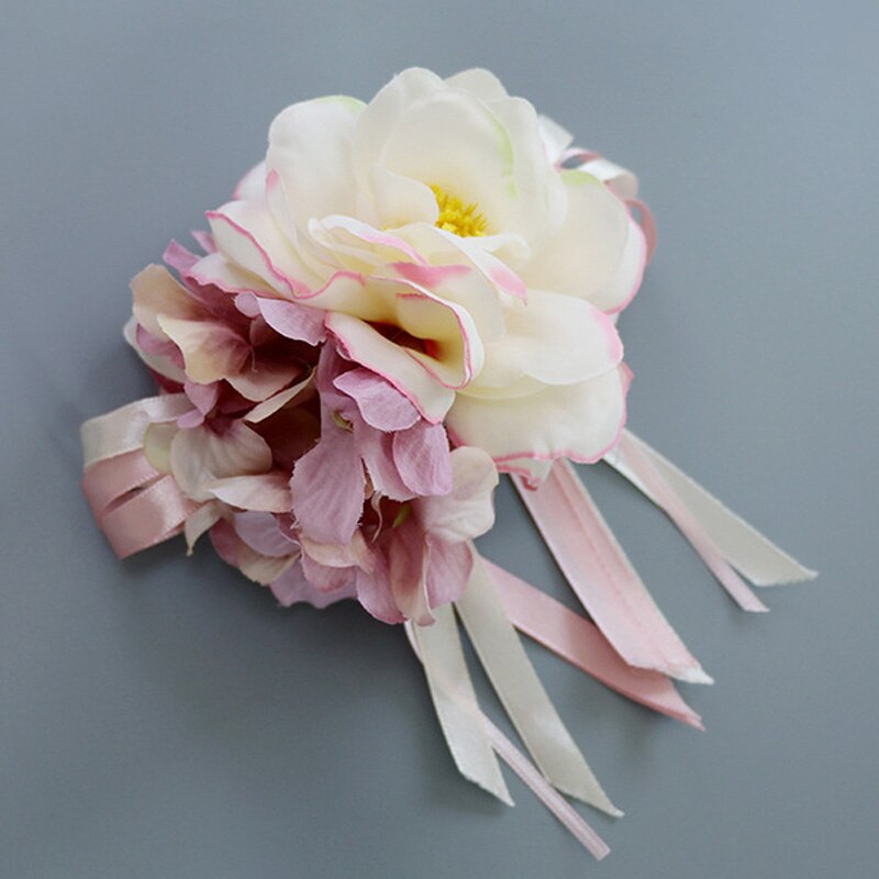 Zijden Lint Bloem Bruiloft Kunstbloemen Bridal Auto Spiegel Deur Decoratie REME889: green