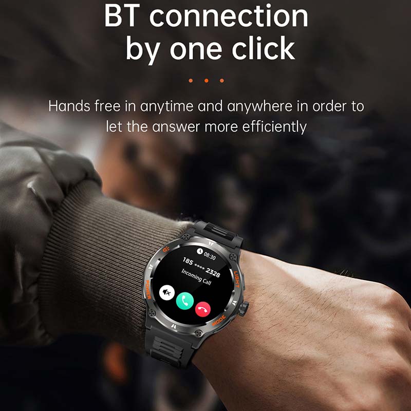 Montre intelligente de camion GPS militaire pour hommes, écran HD AMOLED, fréquence cardiaque, montre intelligente de sport étanche IP68, Android IOS, extérieur, , 2024