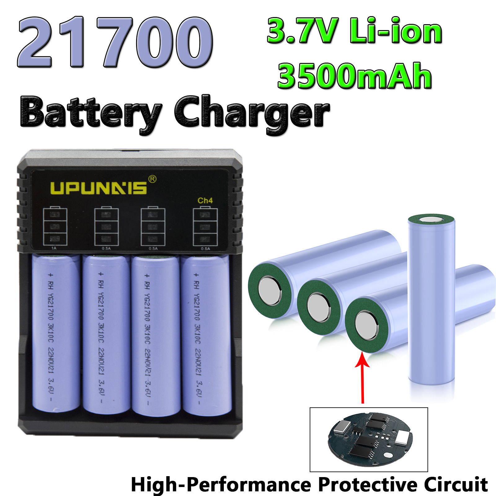100% Brand 21700 3500mAh Rechargeable Battery 3.7V 10C Discharge High Power Batteries For High-power Appliances